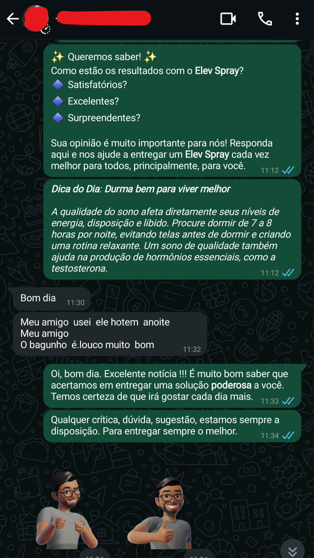 Conversa de atendimento